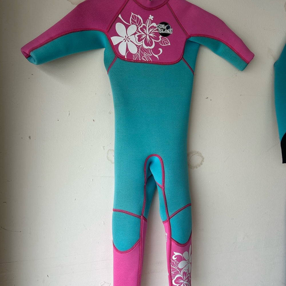 Pink and Blue Floral Wetsuit